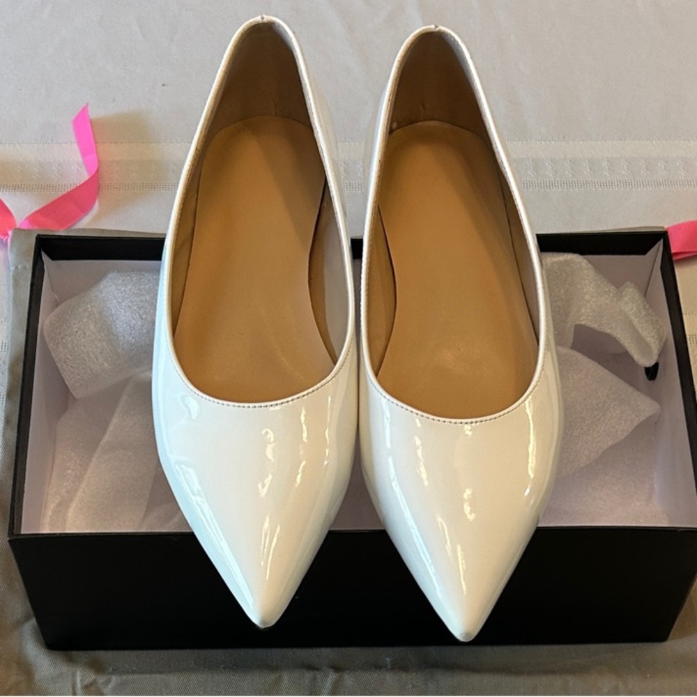 Brand New White Patent Flats